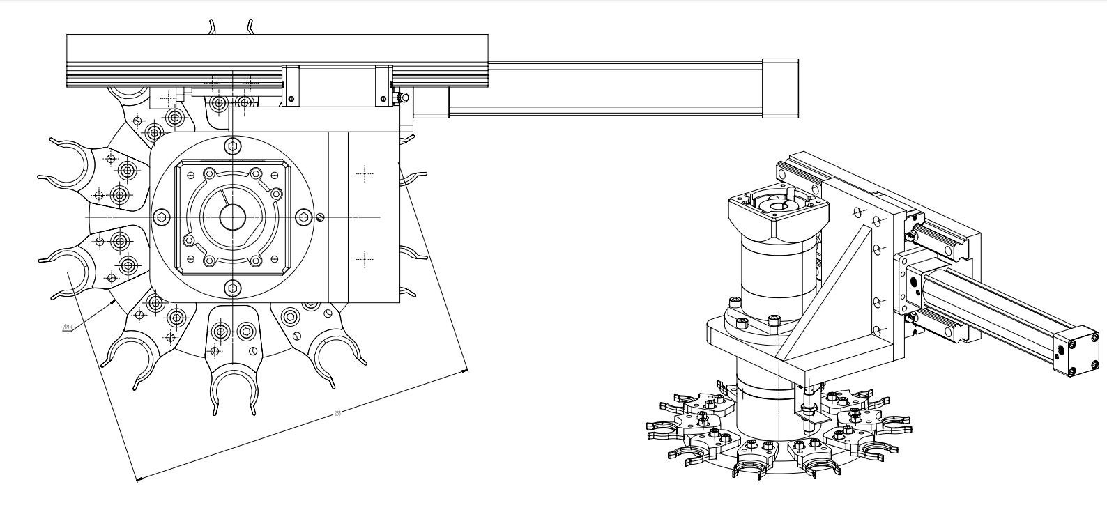 ISO BT HSK Disc Cylinder Rod Type Servo Tool Magazine for ATC Spindle Motor